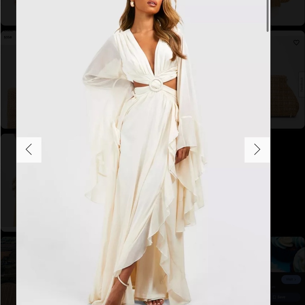 ISO Boohoo Cream Maxi Dress